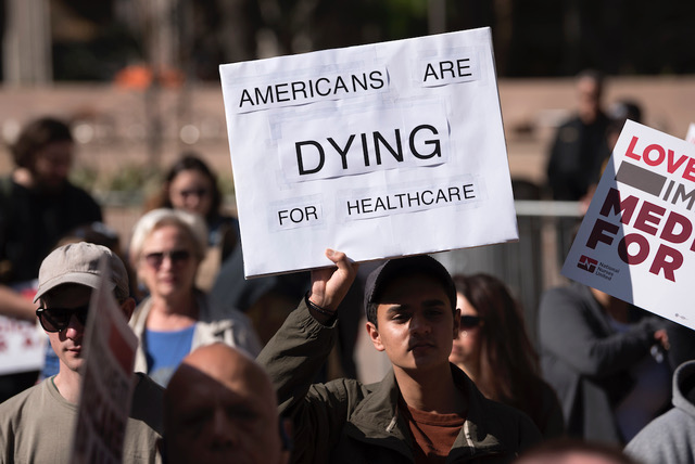 political sign opposing the healthcare system